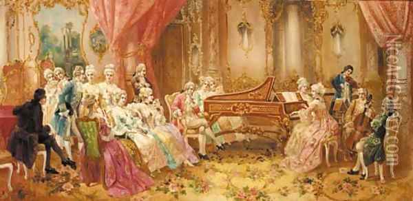 The recital Oil Painting - Stephan Sedlacek