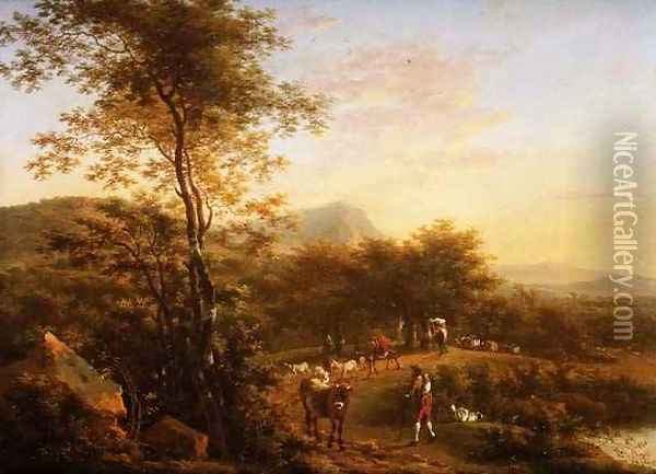 Italianate Landscape Oil Painting - Willem de Heusch