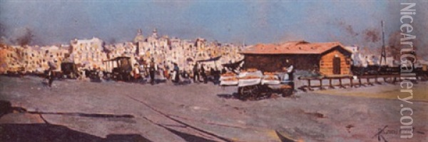 Naples Oil Painting - Oscar Ricciardi