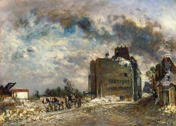 Demolition of the Rue des Franes-Bourgeois Oil Painting - Johan Barthold Jongkind
