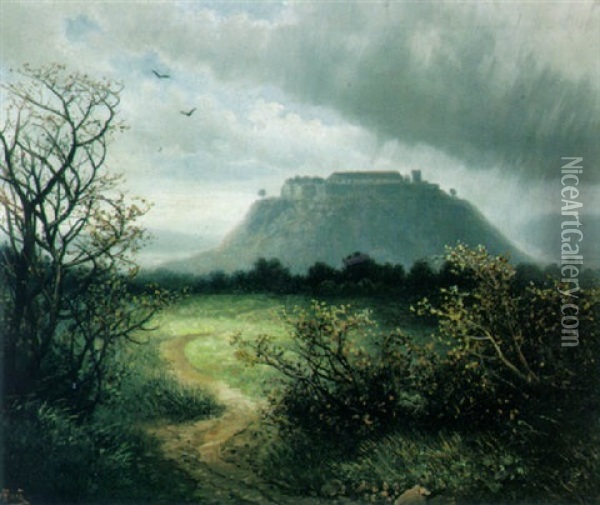 Blick Auf Die Bergfestung Hohenasperg Oil Painting - Robert Hoffmann