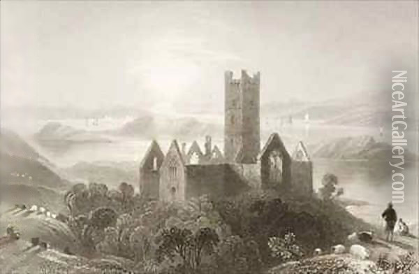 Roserk Abbey, County Mayo, Ireland Oil Painting - William Henry Bartlett
