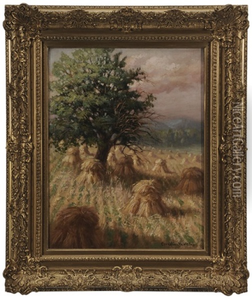 Wheatfields Of Tennessee Oil Painting - Cornelius H. Hankins