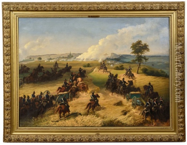 Badisches Regiment In Einer Schlacht Oil Painting - Friedrich Kaiser