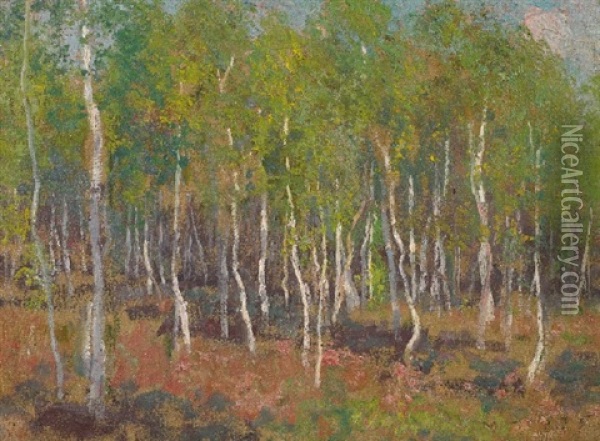 Sapling Forest Oil Painting - Emanuel Phillips Fox