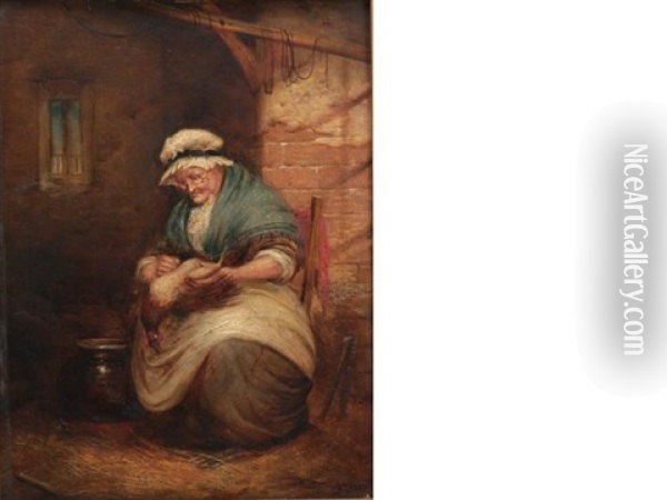 The Sole Cause Of Pain (+ Another Entitled Granny's Wark, A Pair (2)) Oil Painting - Alexander Leggatt