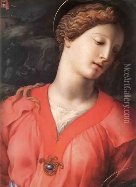 The Panciatichi Holy Family (detail) 1540 Oil Painting - Agnolo Bronzino