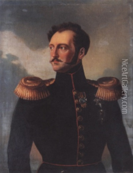 Portrait Of Emperor Nicholas I Pavlovich Oil Painting - Franz Krueger