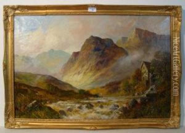 Mountains And River Oil Painting - Joel Owen