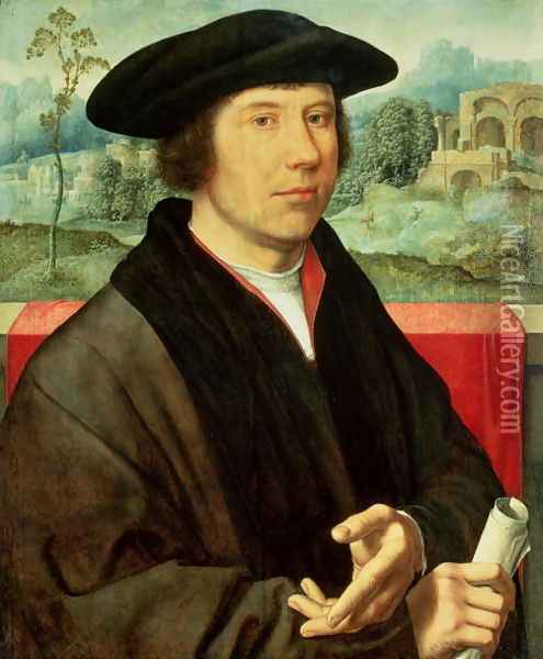 Portrait of a Man, 1528-29 Oil Painting - Joos Van Cleve