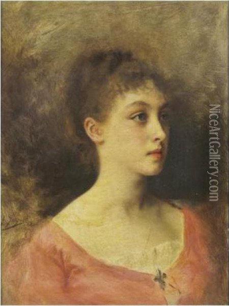 Jeune Femme En Buste Oil Painting - Gustave Jean Jacquet