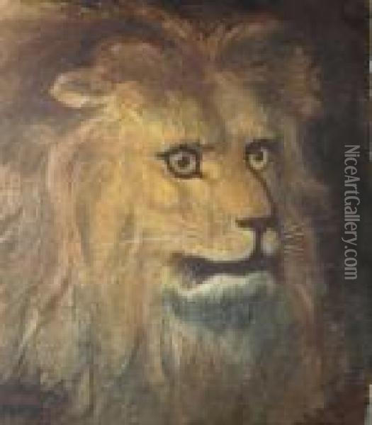 Tete De Lion Oil Painting - Gustave Surand