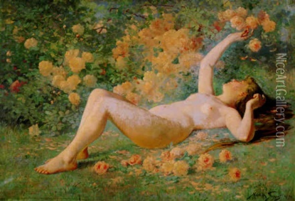 Among The Blossoms Oil Painting - Abbott Fuller Graves