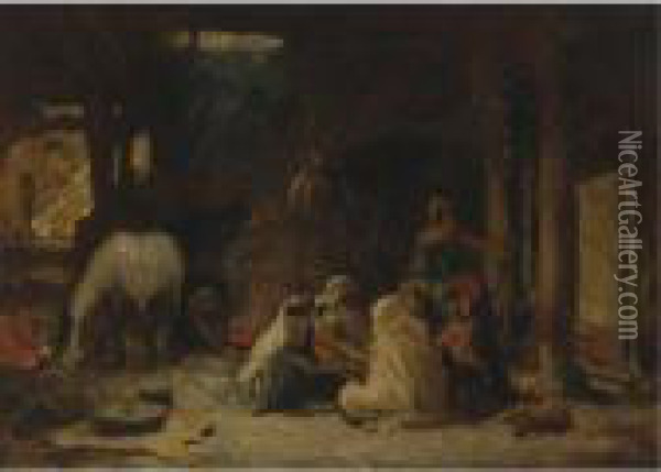 At Rest, Algeria Oil Painting - Frederick Arthur Bridgman