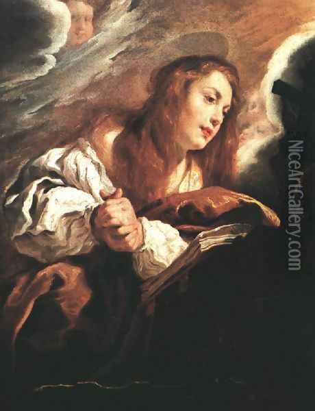 Saint Mary Magdalene Penitent 1615 Oil Painting - Domenico Fetti