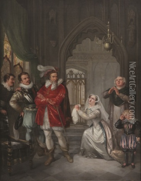 L'abdication De Mary Stuart Oil Painting - Ezechiel Davidson