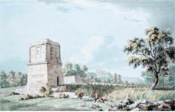 The Tomb Of Theron, Agrigentum, Sicily Oil Painting - Thomas Hearne