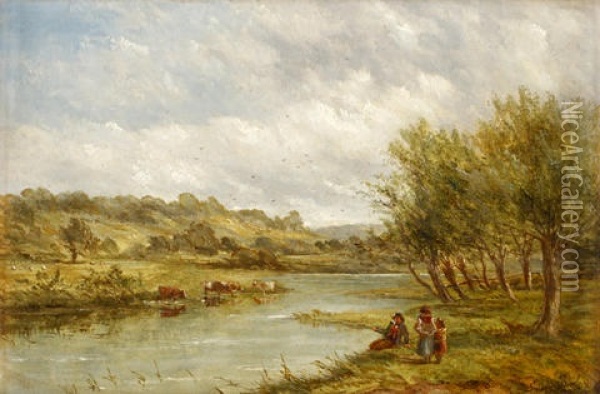 Lea Ferry (+ Rickmansworth; Pair) Oil Painting - Adam Barland