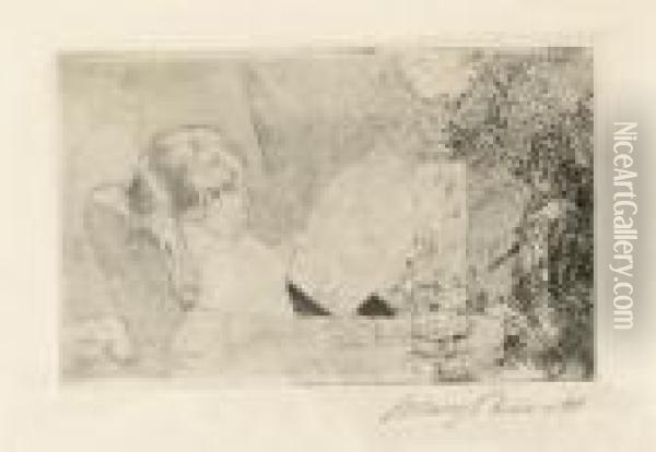 Reading The Newspaper (no. 1) (b. 72) Oil Painting - Mary Cassatt