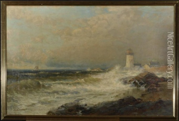 Lighthouse Seascape Oil Painting - George Herbert McCord