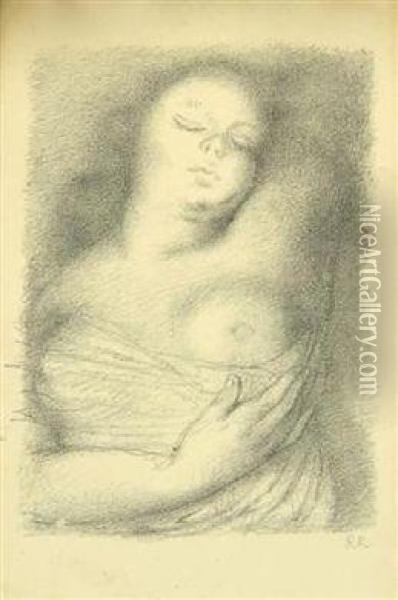 A Sleeping Girl Oil Painting - Rudolf Kremlicka