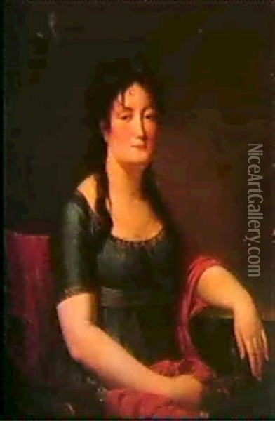 Portrait De Femme Oil Painting - Antoine Jean Joseph Ansiaux