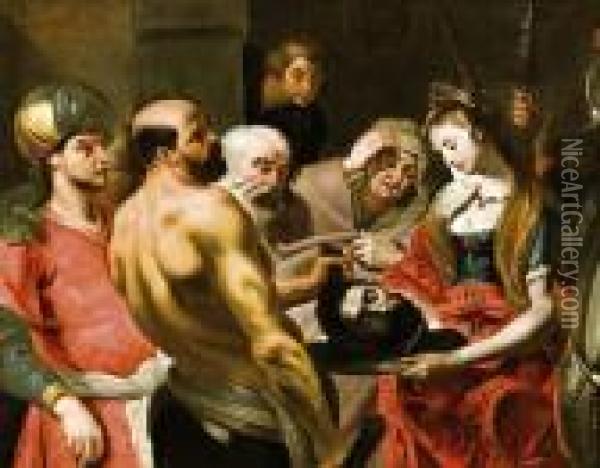 Salomenak Atadjak Keresztelo Szent Janos Fejet Oil Painting - Peter Paul Rubens