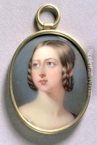 Portrait Miniature of Queen Victoria 1819-1901 Oil Painting - William Essex