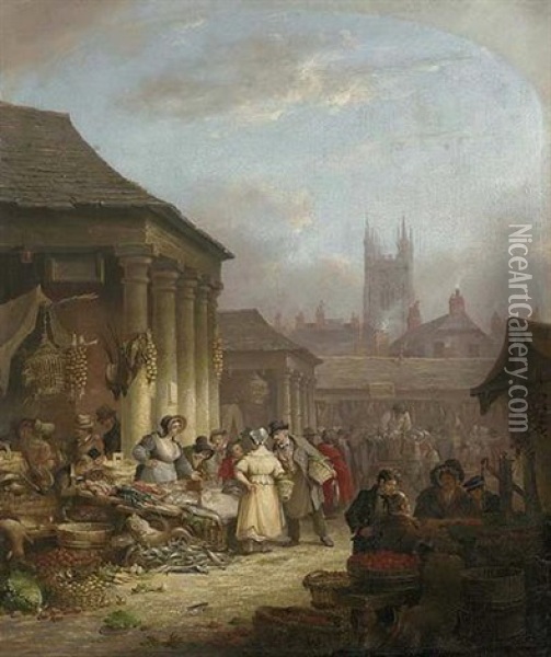 Plymouth Market Oil Painting - Nicholas Condy