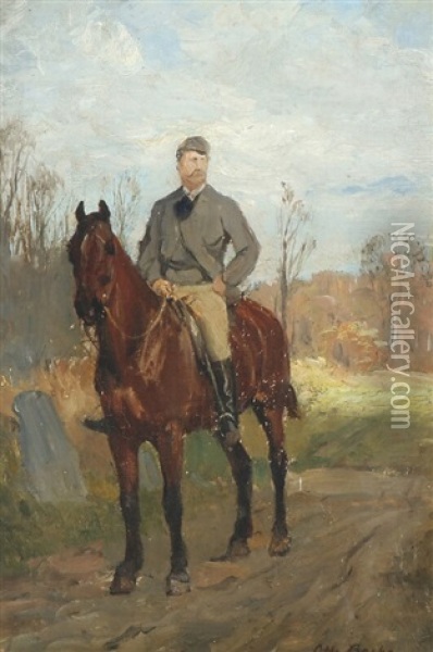 Landscape With A Rider Oil Painting - Otto Bache