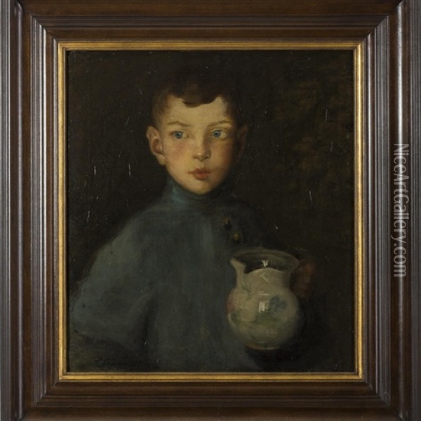 Boy With A Pitcher Oil Painting - Charles Webster Hawthorne