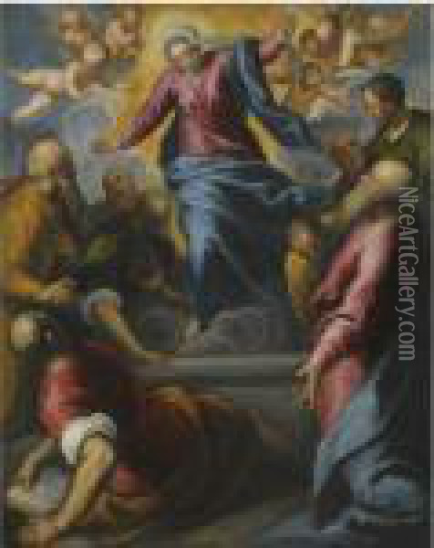 The Assumption Oil Painting - Acopo D'Antonio Negretti (see Palma Giovane)