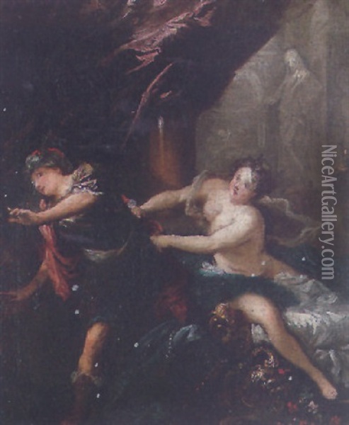 Joseph And Potiphar's Wife Oil Painting - Pietro Dandini
