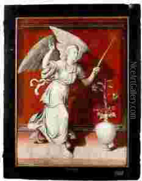 The Annunciating Angel (outer Wing) Oil Painting - Pieter Pourbus
