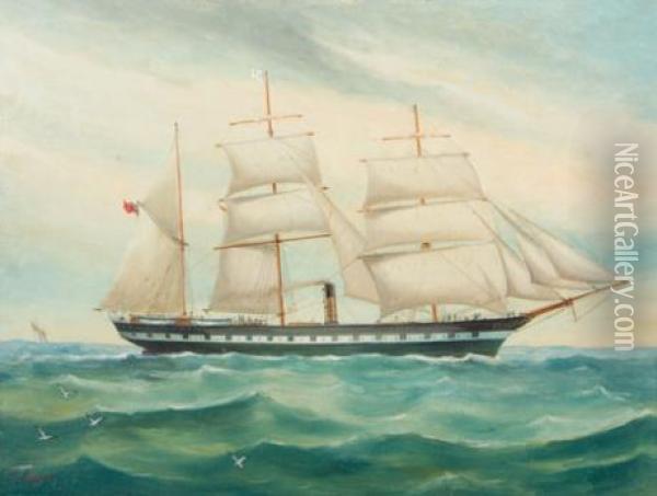 Ship Oil Painting - Charles Oldfield Bowles