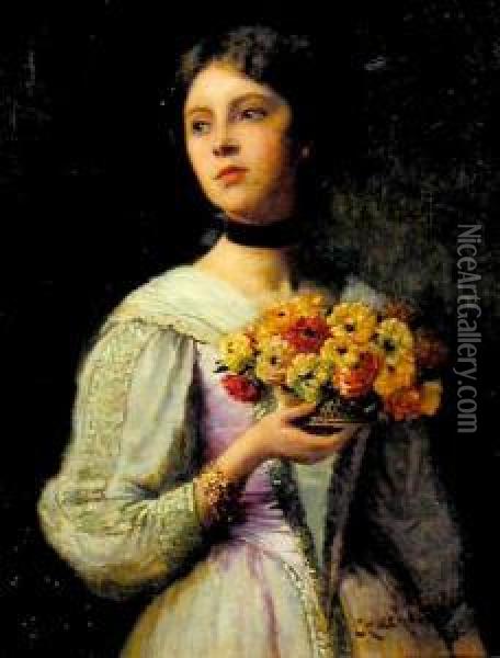 Floraia (kwiaciarka) Oil Painting - Ladislas Wladislaw von Czachorski
