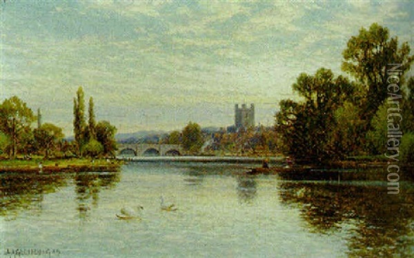Henley On The Thames Oil Painting - Alfred Augustus Glendening Sr.