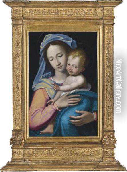 The Madonna And Child Oil Painting - Giorgio Vasari