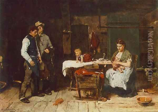 Biboulous Husband 1872 73 Oil Painting - Mihaly Munkacsy