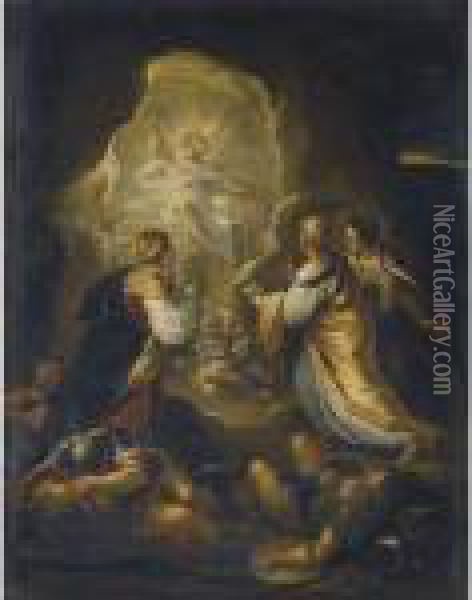 The Three Maries At The Tomb Oil Painting - Luca Giordano