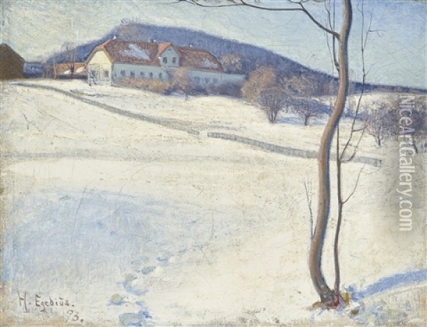 Vinterbilde Fra Baerum Oil Painting - Halfdan Egedius