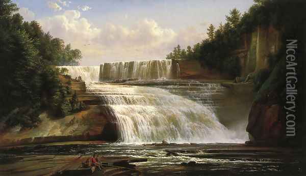 Trenton High Falls Oil Painting - Ferdinand Richardt