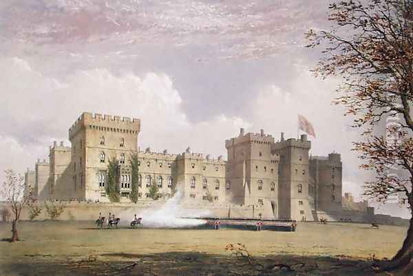 South East View of Windsor Castle, from Windsor and its Surrounding Scenery, 1838 Oil Painting - James Baker Pyne
