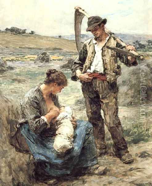 Maternite ou L'Heureuse Famille (Maternity, or, The Happy Family) Oil Painting - Leon Augustin Lhermitte