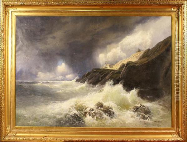 Mare In Tempesta Oil Painting - Fritz Staehr-Olsen