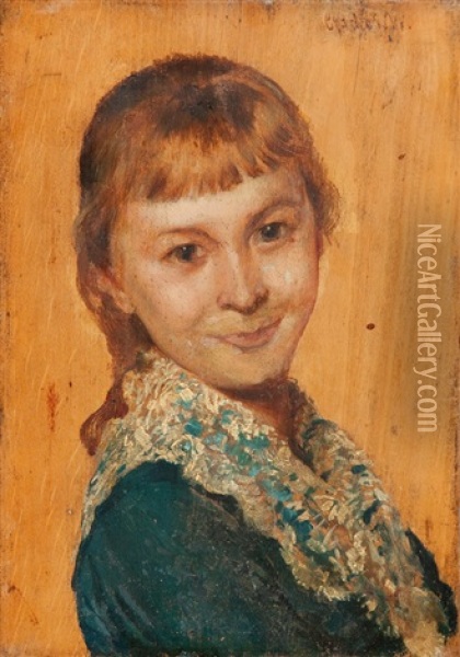 Portret Dziewczynki Oil Painting - Wladislaw Czachorski