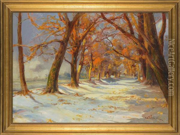 In Winter Sun Oil Painting - Mieczyslaw Korwin Piotrowski