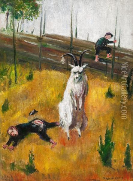 The Angry Ram At Niemenlauta Oil Painting - Hugo Simberg