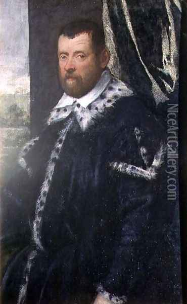 Battista Morosoni 1537-98, High Procurator Oil Painting - Jacopo Tintoretto (Robusti)