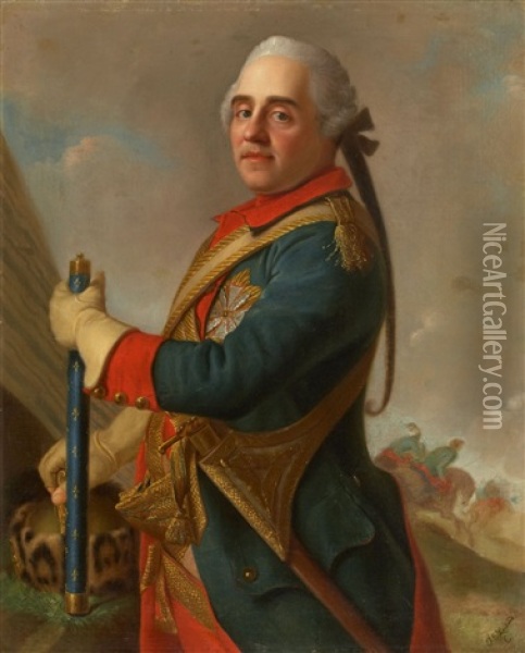 Bildnis Des Moritz Von Sachsen, Le Marechal De Saxe Oil Painting - Jean Etienne Liotard